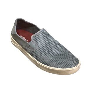 OLU KAI Men's Gray Breathable Comfort Slip On Shoes-Size 13